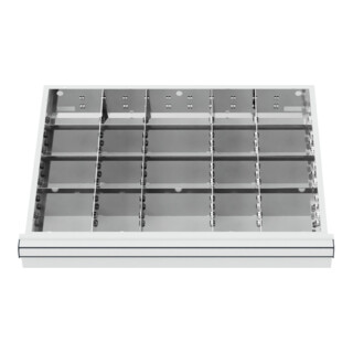 STIER Divisorio per cassetti divisorio in metallo BLH 150/175 mm dimensioni interne 600x450 mm 20 scomparti