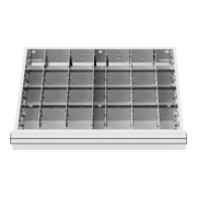 STIER Divisorio per cassetti divisorio in metallo BLH 150/175 mm dimensioni interne 600x450 mm 24 scomparti