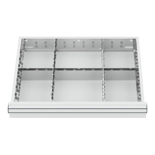 STIER Divisorio per cassetti divisorio in metallo BLH 150/175 mm dimensioni interne 600x450 mm 6 scomparti
