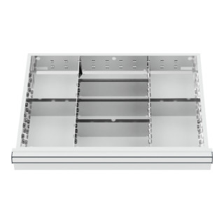 STIER Divisorio per cassetti divisorio in metallo BLH 150/175 mm dimensioni interne 600x450 mm 8 scomparti