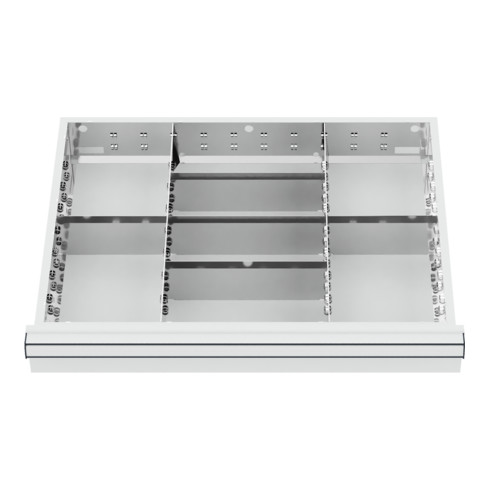 STIER Divisorio per cassetti divisorio in metallo BLH 150/175 mm dimensioni interne 600x450 mm 8 scomparti