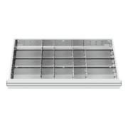 STIER Divisorio per cassetti divisorio in metallo BLH 150/175 mm dimensioni interne 800x450 mm 20 scomparti