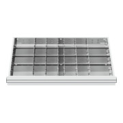 STIER Divisorio per cassetti divisorio in metallo BLH 150/175 mm dimensioni interne 800x450 mm 28 scomparti