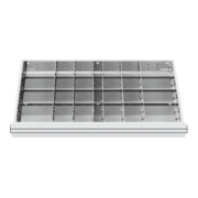 STIER Divisorio per cassetti divisorio in metallo BLH 150/175 mm dimensioni interne 800x450 mm 28 scomparti