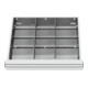 STIER Divisorio per cassetti divisorio in metallo BLH 200-300 mm dimensioni interne 500x450 mm 12 scomparti 6 x TW 175-1