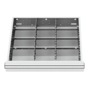 STIER Divisorio per cassetti divisorio in metallo BLH 200-300 mm dimensioni interne 500x450 mm 12 scomparti 6 x TW 175
