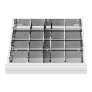 STIER Divisorio per cassetti divisorio in metallo BLH 200-300 mm dimensioni interne 500x450 mm 20 scomparti 6 x TW 125