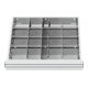 STIER Divisorio per cassetti divisorio in metallo BLH 200-300 mm dimensioni interne 500x450 mm 20 scomparti 6 x TW 125-1