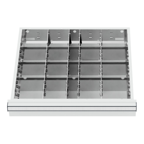 STIER Divisorio per cassetti divisorio in metallo BLH 200-300 mm dimensioni interne 500x450 mm 20 scomparti 6 x TW 125