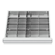 STIER Divisorio per cassetti divisorio in metallo BLH 200-300 mm dimensioni interne 500x450 mm 20 scomparti 6 x TW 125