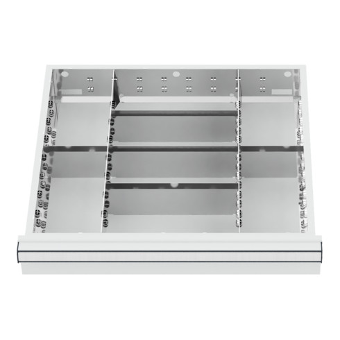 STIER Divisorio per cassetti divisorio in metallo BLH 200-300 mm dimensioni interne 500x450 mm 8 scomparti