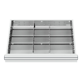 STIER Divisorio per cassetti divisorio in metallo BLH 200-300 mm dimensioni interne 600x450 mm 12 scomparti 6 x TW 225