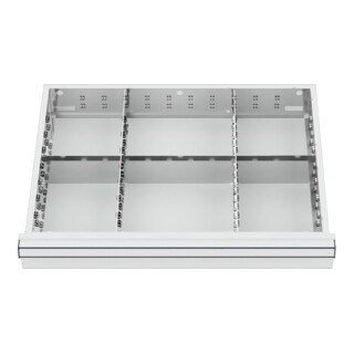 STIER Divisorio per cassetti divisorio in metallo BLH 200-300 mm dimensioni interne 600x450 mm 6 scomparti