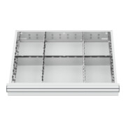 STIER Divisorio per cassetti divisorio in metallo BLH 200-300 mm dimensioni interne 600x450 mm 6 scomparti
