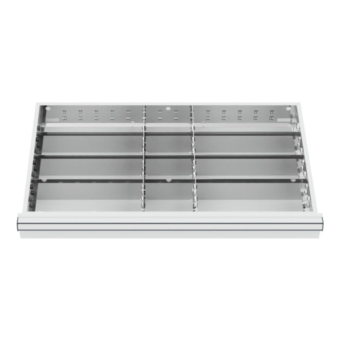 STIER Divisorio per cassetti divisorio in metallo BLH 200-300 mm dimensioni interne 800x450 mm 12 scomparti 6 x TW 325