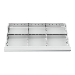 STIER Divisorio per cassetti divisorio in metallo BLH 200-300 mm dimensioni interne 800x450 mm 6 scomparti
