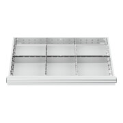 STIER Divisorio per cassetti divisorio in metallo BLH 200-300 mm dimensioni interne 800x450 mm 6 scomparti