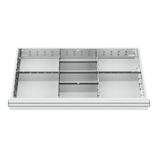 STIER Divisorio per cassetti divisorio in metallo BLH 200-300 mm dimensioni interne 800x450 mm 8 scomparti