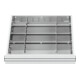 STIER Divisorio per cassetti divisorio in metallo BLH 75 mm dimensioni interne 500x450 mm 12 scomparti 6 x TW 125-1