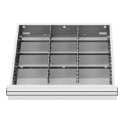 STIER Divisorio per cassetti divisorio in metallo BLH 75 mm dimensioni interne 500x450 mm 12 scomparti 6 x TW 175