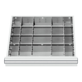 STIER Divisorio per cassetti divisorio in metallo BLH 75 mm dimensioni interne 500x450 mm 20 scomparti 6 x TW 75