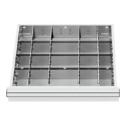 STIER Divisorio per cassetti divisorio in metallo BLH 75 mm dimensioni interne 500x450 mm 20 scomparti 6 x TW 75