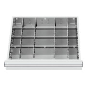 STIER Divisorio per cassetti divisorio in metallo BLH 75 mm dimensioni interne 500x450 mm 20 scomparti 6 x TW 75