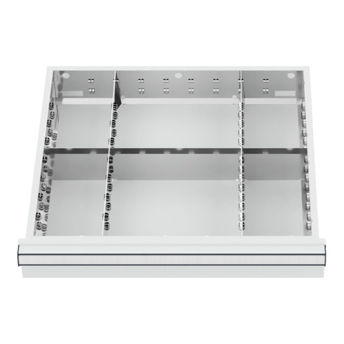 STIER Divisorio per cassetti divisorio in metallo BLH 75 mm dimensioni interne 500x450 mm 6 scomparti