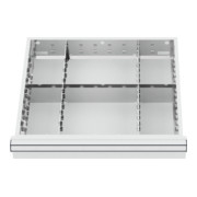 STIER Divisorio per cassetti divisorio in metallo BLH 75 mm dimensioni interne 500x450 mm 6 scomparti