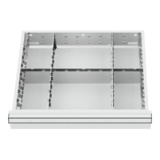 STIER Divisorio per cassetti divisorio in metallo BLH 75 mm dimensioni interne 500x450 mm 6 scomparti