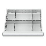 STIER Divisorio per cassetti divisorio in metallo BLH 75 mm dimensioni interne 500x450 mm 6 scomparti