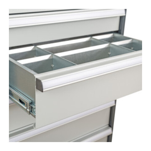 STIER Divisorio per cassetti divisorio in metallo BLH 75 mm dimensioni interne 500x450 mm 6 scomparti