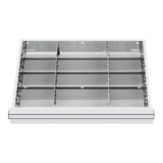 STIER Divisorio per cassetti divisorio in metallo BLH 75 mm dimensioni interne 600x450 mm 12 scomparti 6 x TW 175