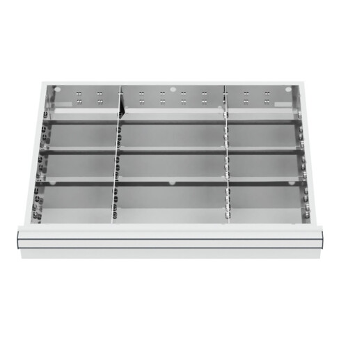 STIER Divisorio per cassetti divisorio in metallo BLH 75 mm dimensioni interne 600x450 mm 12 scomparti 6 x TW 175