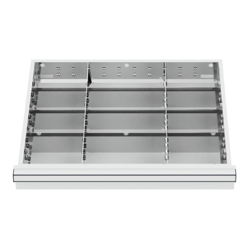 STIER Divisorio per cassetti divisorio in metallo BLH 75 mm dimensioni interne 600x450 mm 12 scomparti 6 x TW 175