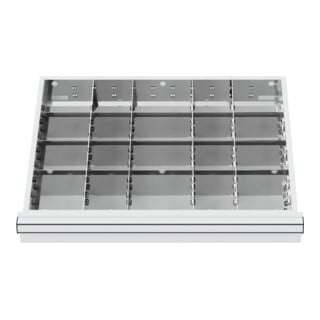 STIER Divisorio per cassetti divisorio in metallo BLH 75 mm dimensioni interne 600x450 mm 20 scomparti
