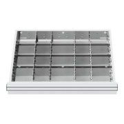 STIER Divisorio per cassetti divisorio in metallo BLH 75 mm dimensioni interne 600x450 mm 20 scomparti