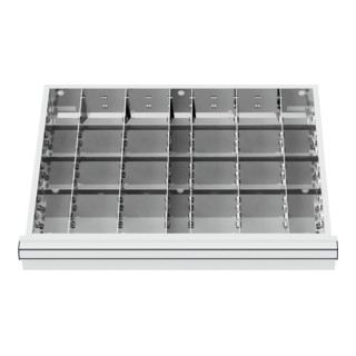 STIER Divisorio per cassetti divisorio in metallo BLH 75 mm dimensioni interne 600x450 mm 24 scomparti