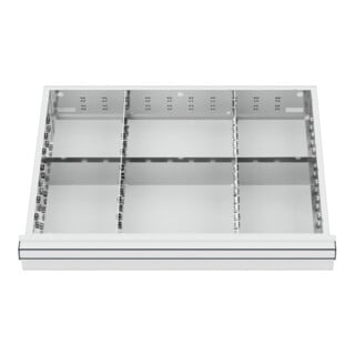 STIER Divisorio per cassetti divisorio in metallo BLH 75 mm dimensioni interne 600x450 mm 6 scomparti