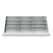 STIER Divisorio per cassetti divisorio in metallo BLH 75 mm dimensioni interne 800x450 mm 12 scomparti 6 x TW 275