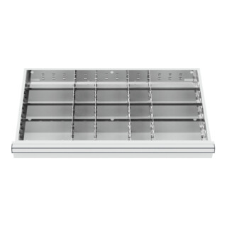 STIER Divisorio per cassetti divisorio in metallo BLH 75 mm dimensioni interne 800x450 mm 20 scomparti