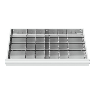 STIER Divisorio per cassetti divisorio in metallo BLH 75 mm dimensioni interne 800x450 mm 28 scomparti