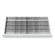 STIER Divisorio per cassetti divisorio in metallo BLH 75 mm dimensioni interne 800x450 mm 28 scomparti