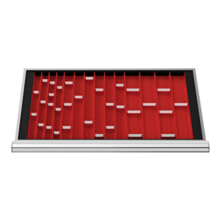 STIER Divisorio per cassetti per pannelli a conche BLH 50 mm dimensioni interne 800x450 mm 6 pannelli a conche con 2 conche