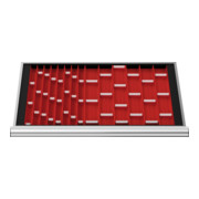 STIER Divisorio per cassetti per pannelli a conche BLH 50 mm dimensioni interne 800x450 mm 9 pannelli a conche con 2 conche