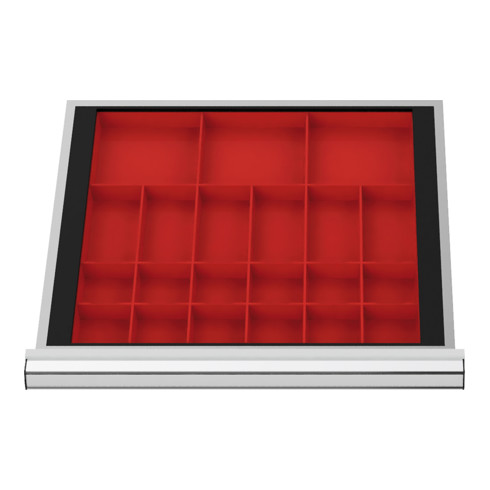 STIER Divisorio per cassetti per vaschette per minuteria BLH 50 mm dimensioni interne 500x450 mm 3 KTK 150x150 mm, 6 KTK 75x150 mm, 12 KTK 75x75 mm