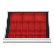 STIER Divisorio per cassetti per vaschette per minuteria BLH 50 mm dimensioni interne 500x450 mm 3 KTK 150x150 mm, 6 KTK 75x150 mm, 12 KTK 75x75 mm