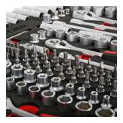 STIER dopsleutelset 1/4" 3/8" 1/2" 179-delig in inlay van zacht schuim (EVA)-4