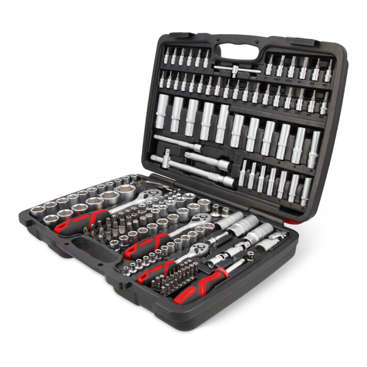 STIER dopsleutelset, 1/4, 3/8 en 1/2 inch, 179-delig