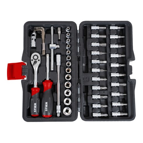 STIER dopsleutelset 1/4" 48-delig